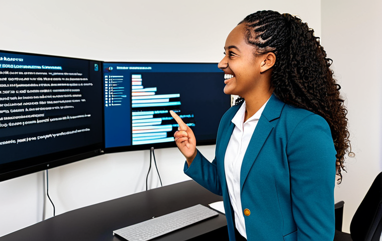 A diverse group of students, fully clothed in modest, appropriate attire, engaging actively in a dynamic online learning environment. A professional female educator, dressed in a business casual outfit, facilitates the session, smiling gently as she reviews real-time feedback data displayed on a large monitor in front of her. The screen shows a word cloud generated from student input and live poll results. The background is a modern, brightly lit virtual classroom with digital whiteboards displaying collaborative content. The scene conveys interactive learning, clear communication, and a positive atmosphere. safe for work, appropriate content, fully clothed, professional, perfect anatomy, correct proportions, natural pose, well-formed hands, proper finger count, natural body proportions, high-quality digital illustration, professional photography, soft studio lighting.