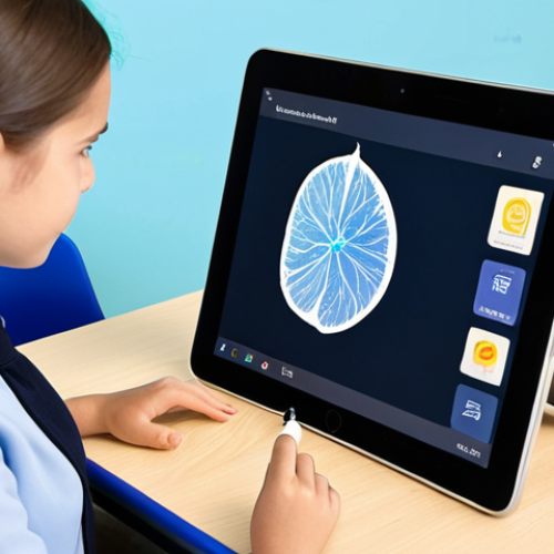 Home 7 A professional female teacher in a modest professional dress calmly guides a focused young student, fully clothed, as the student interacts with an AI-powered personalized learning platform on a tablet. The student's screen displays adaptive learning content and personalized progress. The scene is set in a bright, modern classroom with natural light. The overall atmosphere is one of productive learning and attentive guidance. safe for work, appropriate content, fully clothed, professional, perfect anatomy, correct proportions, natural pose, well-formed hands, proper finger count, natural body proportions, professional photography, high quality, professional dress, appropriate attire.