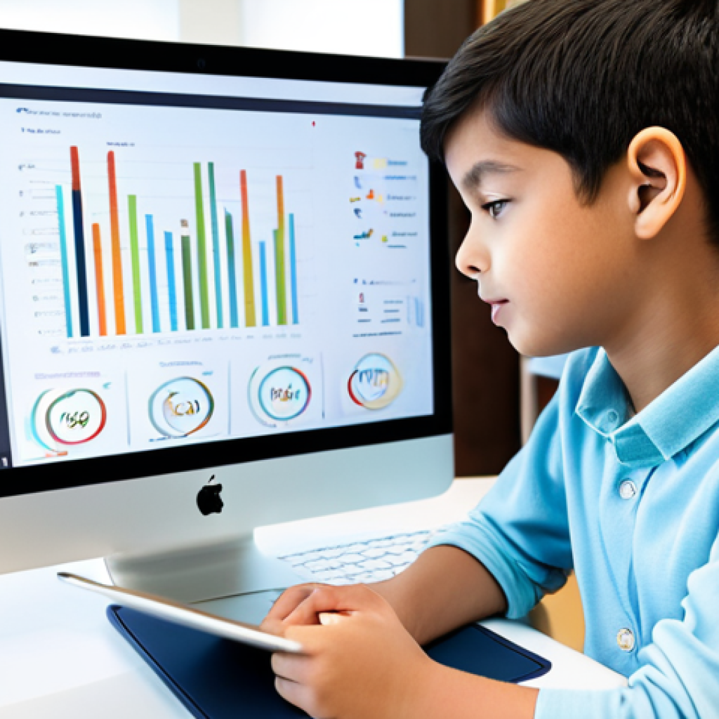 A young student, fully clothed in modest, appropriate attire, sits attentively at a modern desk, engaging with an interactive AI tutoring interface displayed on a sleek tablet. The interface shows dynamic charts and engaging learning modules. The background is a clean, bright study room with educational books subtly visible. Perfect anatomy, correct proportions, natural pose, well-formed hands, proper finger count, natural body proportions. Safe for work, appropriate content, family-friendly, professional photography, high quality.