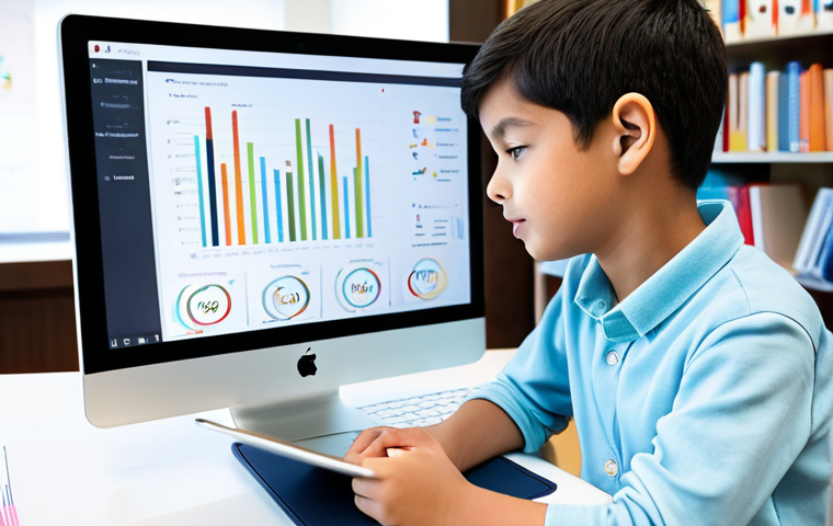 A young student, fully clothed in modest, appropriate attire, sits attentively at a modern desk, engaging with an interactive AI tutoring interface displayed on a sleek tablet. The interface shows dynamic charts and engaging learning modules. The background is a clean, bright study room with educational books subtly visible. Perfect anatomy, correct proportions, natural pose, well-formed hands, proper finger count, natural body proportions. Safe for work, appropriate content, family-friendly, professional photography, high quality.