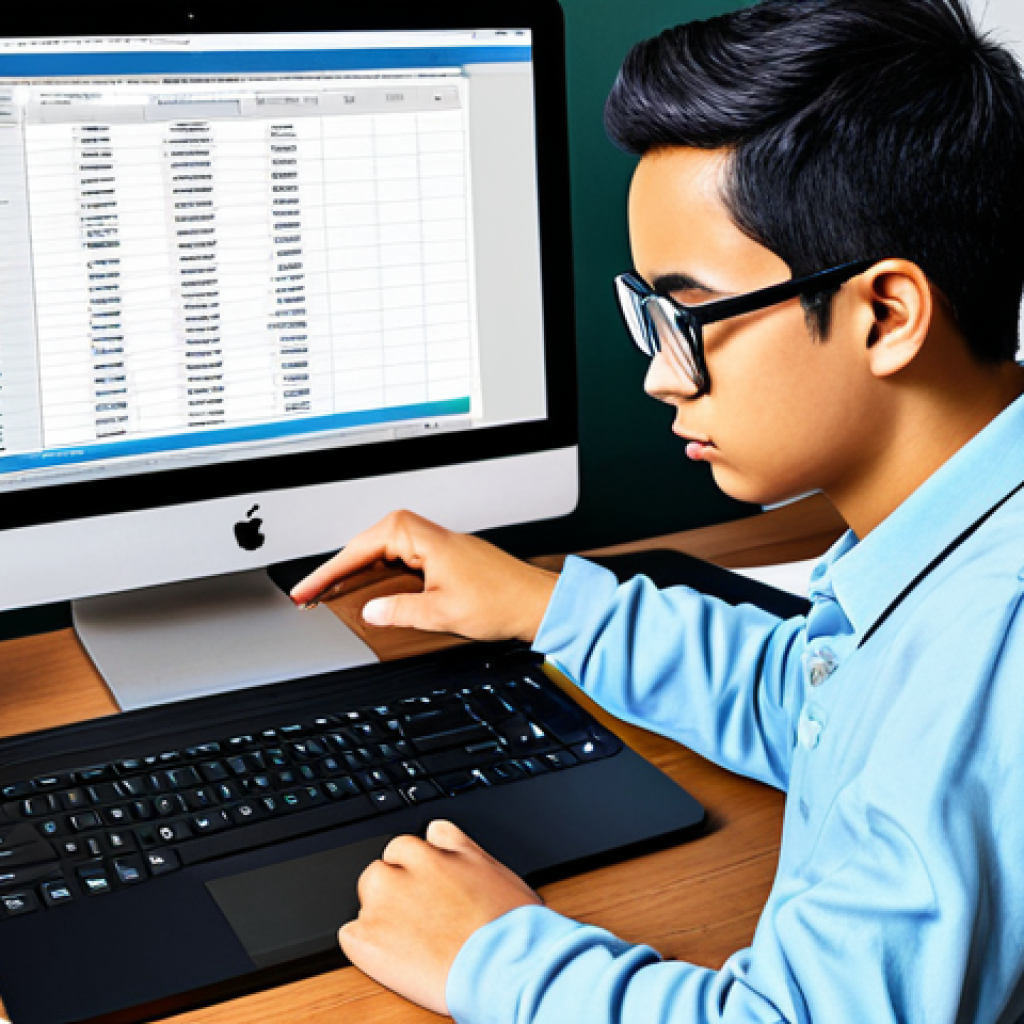 Focused Digital Learning**
A student wearing glasses, fully clothed in casual study attire, deeply focused on a laptop displaying a learning management system (LMS). The background features a tidy desk with essential learning tools. Safe for work, appropriate content, perfect anatomy, correct proportions, professional, well-formed hands, proper finger count, natural body proportions, digital painting, study concept.
**