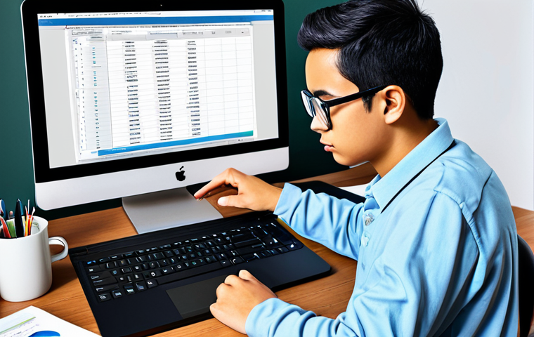Focused Digital Learning**
A student wearing glasses, fully clothed in casual study attire, deeply focused on a laptop displaying a learning management system (LMS). The background features a tidy desk with essential learning tools. Safe for work, appropriate content, perfect anatomy, correct proportions, professional, well-formed hands, proper finger count, natural body proportions, digital painting, study concept.
**
