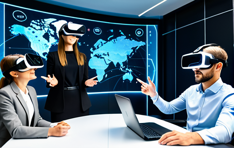 디지털 학습에서의 협력적 학습 방법 - A diverse group of students collaborating around a digital whiteboard in a modern, brightly lit clas... 디지털 학습에서의 협력적 학습 방법 - A diverse group of students collaborating around a digital whiteboard in a modern, brightly lit clas...