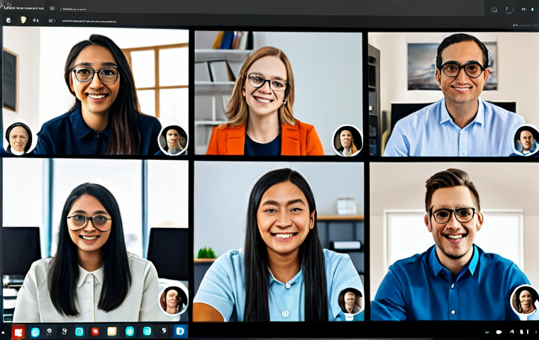 디지털 학습에서의 협력적 학습 방법 - A team of professionals in a virtual reality meeting, wearing VR headsets and gesturing at holograph... 디지털 학습에서의 협력적 학습 방법 - A team of professionals in a virtual reality meeting, wearing VR headsets and gesturing at holograph...