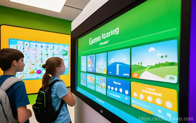 디지털 학습 환경의 검증된 성공 사례 - **Prompt:** A diverse group of elementary school children, aged 8-10, are engrossed in learning usin...