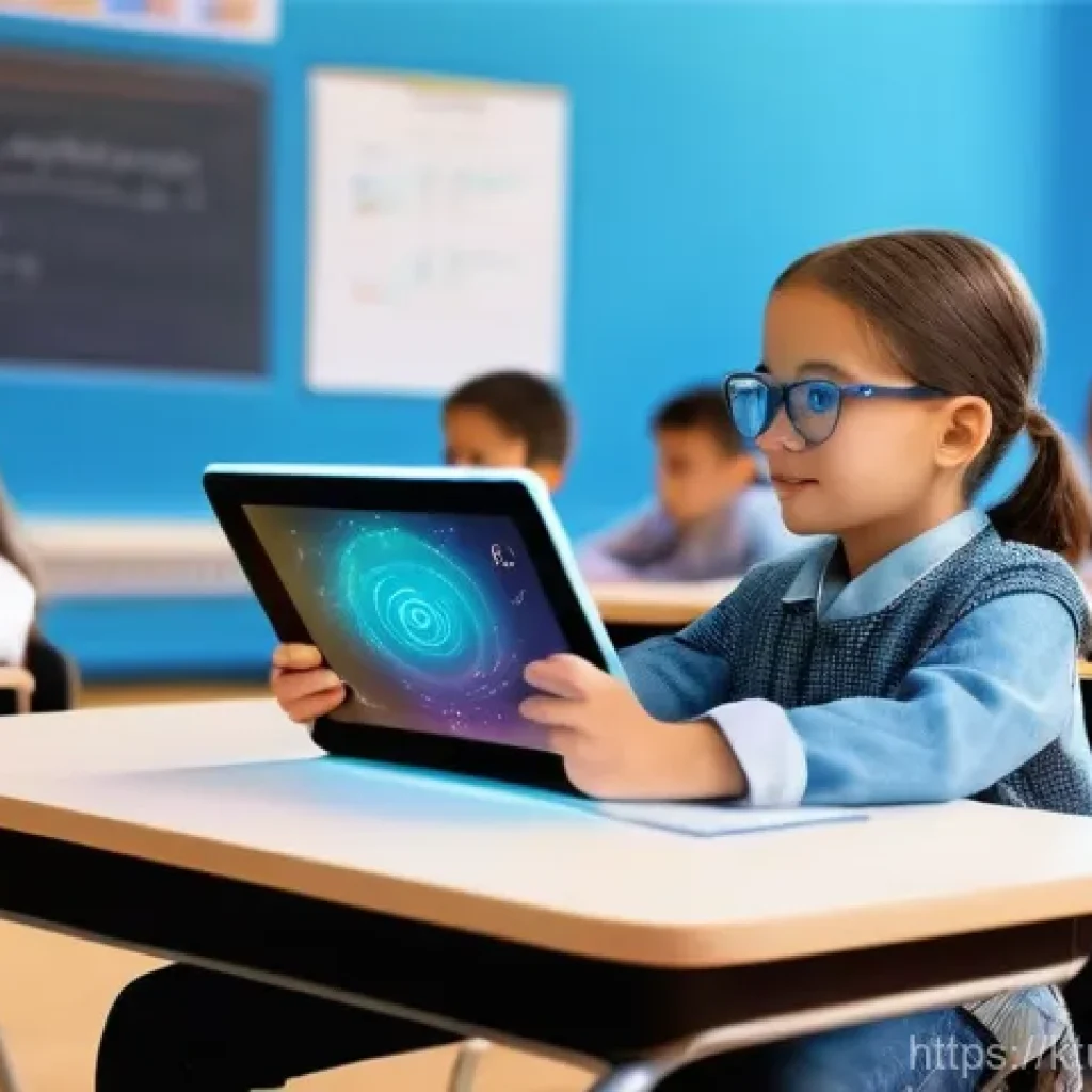 교사와 학생 간의 디지털 학습 협력 방안 - **Prompt 1: Personalized Learning with AI Digital Textbook**
    A bright, modern classroom filled w...