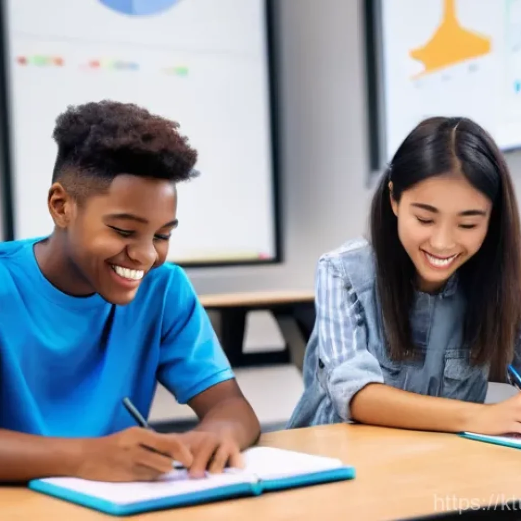 효과적인 온라인 수업 운영 전략 - **Immersive Online Learning Experience:** A diverse group of young adult students, aged 18-24, are s...