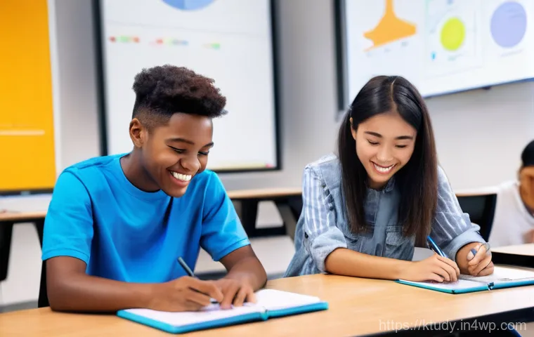 효과적인 온라인 수업 운영 전략 - **Immersive Online Learning Experience:** A diverse group of young adult students, aged 18-24, are s...